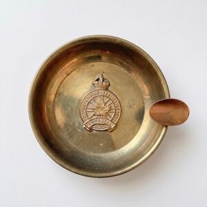 WWll VINTAGE Brass Ashtray Canadian Legion British Empire Service League Trench